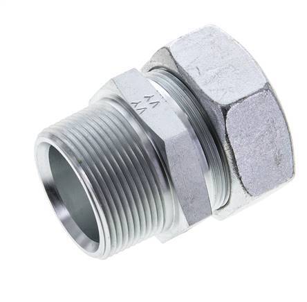 1 1/2'' NPT Male x 42L Zinc plated Steel Straight Cutting Ring 160 Bar DIN 2353