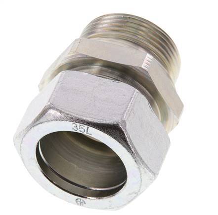 G 1 1/4'' Male x 35L Zinc plated Steel Straight Cutting Ring 160 Bar DIN 2353