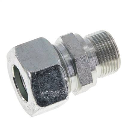 M22x1.5 Male x 18L Zinc plated Steel Straight Cutting Ring 315 Bar DIN 2353