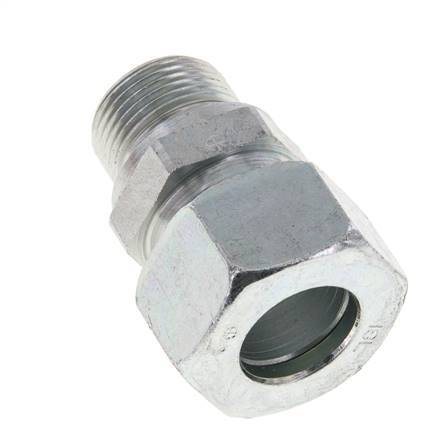 M22x1.5 Male x 18L Zinc plated Steel Straight Cutting Ring 315 Bar DIN 2353