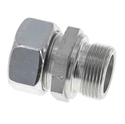 M33x2 Male x 28L Zinc plated Steel Straight Cutting Ring 160 Bar DIN 2353