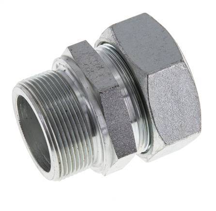 M48x2 Male x 42L Zinc plated Steel Straight Cutting Ring 160 Bar DIN 2353