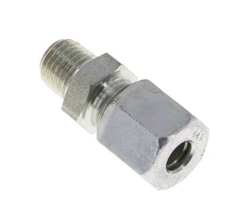 M8x1 Male x 5LL Zinc plated Steel Straight Cutting Ring 100 Bar DIN 2353