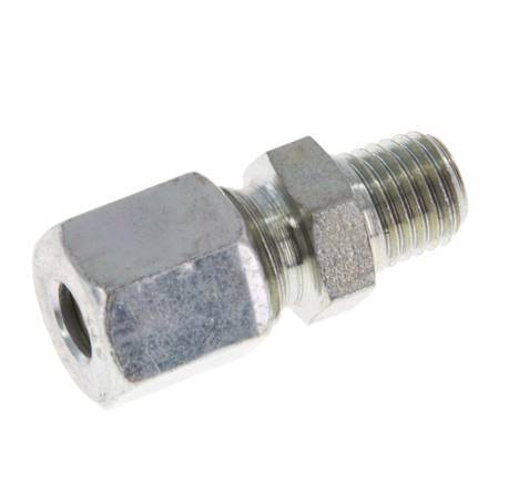 M8x1 Male x 5LL Zinc plated Steel Straight Cutting Ring 100 Bar DIN 2353