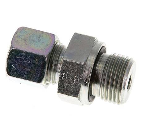 G 1/2'' Male x 10S Zinc plated Steel Straight Cutting Ring with FKM Seal 630 Bar DIN 2353