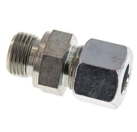 G 1/2'' Male x 14S Zinc plated Steel Straight Cutting Ring with FKM Seal 630 Bar DIN 2353