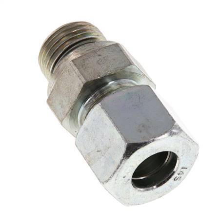 G 1/2'' Male x 14S Zinc plated Steel Straight Cutting Ring with FKM Seal 630 Bar DIN 2353