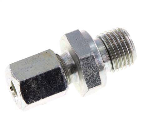 G 1/4'' Male x 6L Zinc plated Steel Straight Cutting Ring with FKM Seal 315 Bar DIN 2353 [2 Pieces]