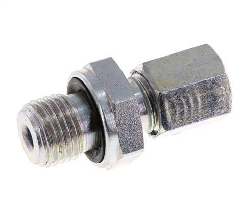 G 1/4'' Male x 6L Zinc plated Steel Straight Cutting Ring with FKM Seal 315 Bar DIN 2353 [2 Pieces]