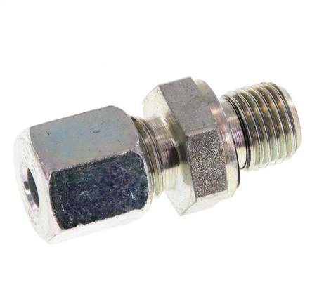 G 1/4'' Male x 6S Zinc plated Steel Straight Cutting Ring with FKM Seal 630 Bar DIN 2353 [2 Pieces]