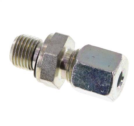 G 1/4'' Male x 6S Zinc plated Steel Straight Cutting Ring with FKM Seal 630 Bar DIN 2353 [2 Pieces]