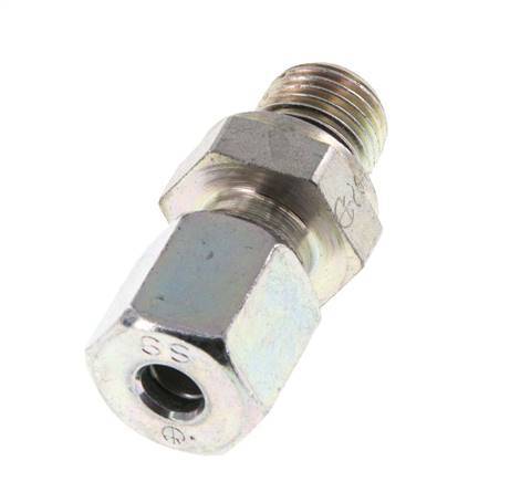 G 1/4'' Male x 6S Zinc plated Steel Straight Cutting Ring with FKM Seal 630 Bar DIN 2353 [2 Pieces]