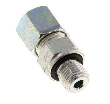 G 1/4'' Male x 8S Zinc plated Steel Straight Cutting Ring with FKM Seal 630 Bar DIN 2353 [2 Pieces]