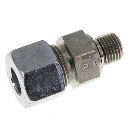 G 1/4'' Male x 12S Zinc plated Steel Straight Cutting Ring with FKM Seal 630 Bar DIN 2353