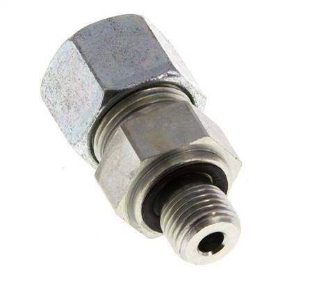 G 1/4'' Male x 12S Zinc plated Steel Straight Cutting Ring with FKM Seal 630 Bar DIN 2353