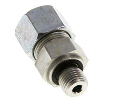 G 1/4'' Male x 12S Zinc plated Steel Straight Cutting Ring with FKM Seal 630 Bar DIN 2353