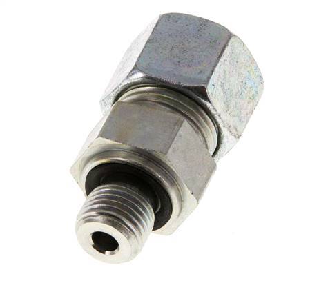 G 1/4'' Male x 12S Zinc plated Steel Straight Cutting Ring with FKM Seal 630 Bar DIN 2353