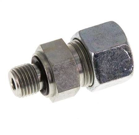 G 1/4'' Male x 12S Zinc plated Steel Straight Cutting Ring with FKM Seal 630 Bar DIN 2353