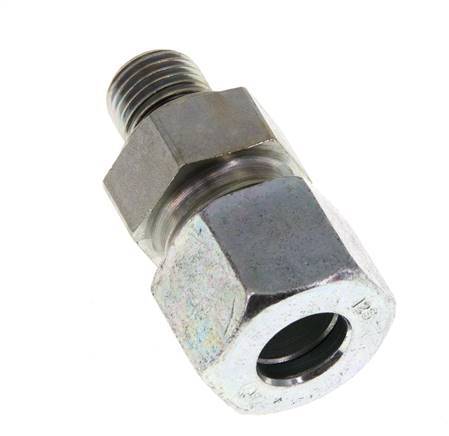 G 1/4'' Male x 12S Zinc plated Steel Straight Cutting Ring with FKM Seal 630 Bar DIN 2353