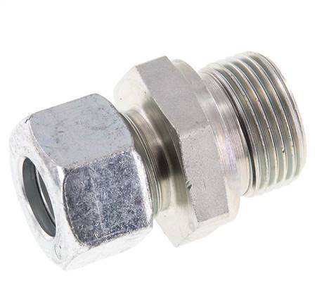 G 3/4'' Male x 15L Zinc plated Steel Straight Cutting Ring with FKM Seal 315 Bar DIN 2353