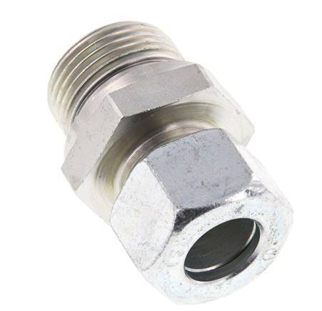 G 3/4'' Male x 15L Zinc plated Steel Straight Cutting Ring with FKM Seal 315 Bar DIN 2353