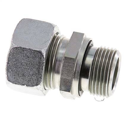 G 3/4'' Male x 22L Zinc plated Steel Straight Cutting Ring with FKM Seal 160 Bar DIN 2353