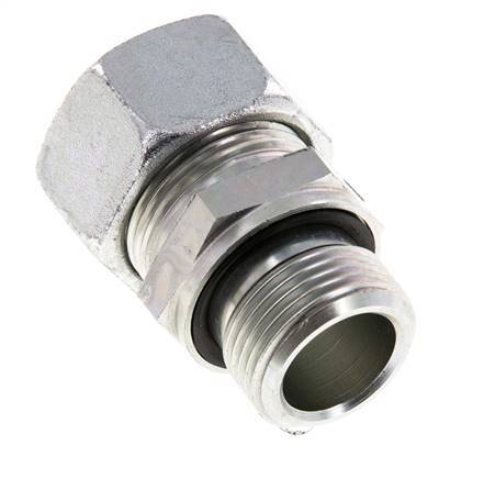 G 3/4'' Male x 22L Zinc plated Steel Straight Cutting Ring with FKM Seal 160 Bar DIN 2353