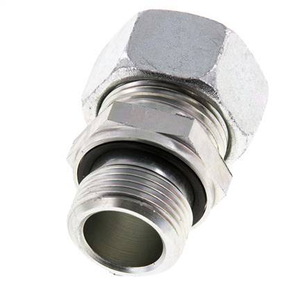 G 3/4'' Male x 22L Zinc plated Steel Straight Cutting Ring with FKM Seal 160 Bar DIN 2353