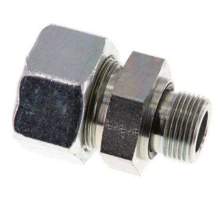 G 3/4'' Male x 25S Zinc plated Steel Straight Cutting Ring with FKM Seal 400 Bar DIN 2353