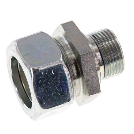 G 3/4'' Male x 28L Zinc plated Steel Straight Cutting Ring with FKM Seal 160 Bar DIN 2353