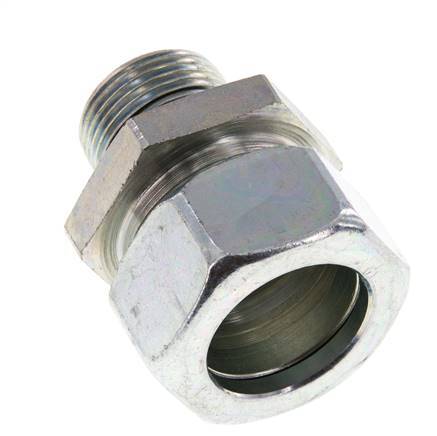 G 3/4'' Male x 28L Zinc plated Steel Straight Cutting Ring with FKM Seal 160 Bar DIN 2353