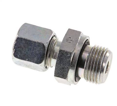 G 3/8'' Male x 8L Zinc plated Steel Straight Cutting Ring with FKM Seal 315 Bar DIN 2353 [2 Pieces]