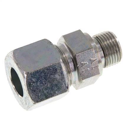 G 3/8'' Male x 14S Zinc plated Steel Straight Cutting Ring with FKM Seal 630 Bar DIN 2353