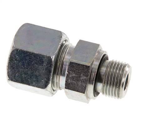 G 3/8'' Male x 14S Zinc plated Steel Straight Cutting Ring with FKM Seal 630 Bar DIN 2353