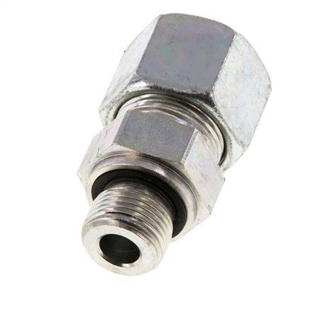 G 3/8'' Male x 14S Zinc plated Steel Straight Cutting Ring with FKM Seal 630 Bar DIN 2353