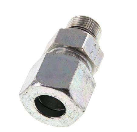 G 3/8'' Male x 14S Zinc plated Steel Straight Cutting Ring with FKM Seal 630 Bar DIN 2353