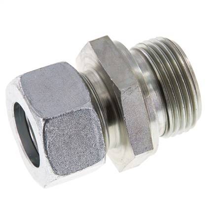 G 1'' Male x 22L Zinc plated Steel Straight Cutting Ring with FKM Seal 160 Bar DIN 2353