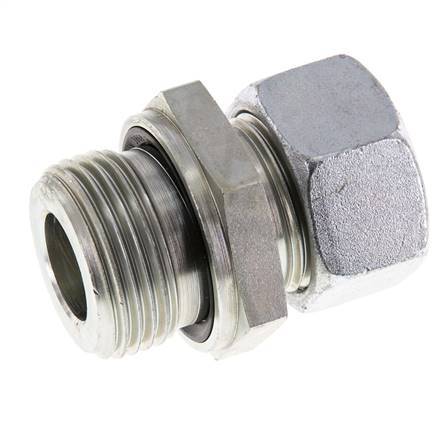 G 1'' Male x 22L Zinc plated Steel Straight Cutting Ring with FKM Seal 160 Bar DIN 2353