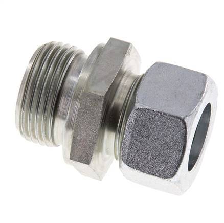 G 1'' Male x 22L Zinc plated Steel Straight Cutting Ring with FKM Seal 160 Bar DIN 2353