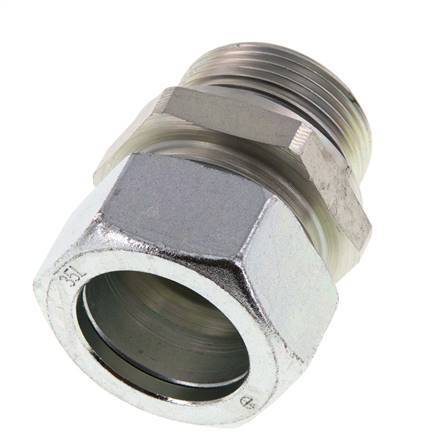 G 1 1/4'' Male x 35L Zinc plated Steel Straight Cutting Ring with FKM Seal 160 Bar DIN 2353