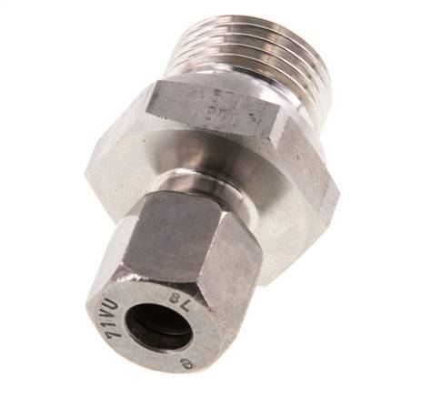 G 1/2'' Male x 8L Stainless steel Straight Cutting Ring 315 Bar DIN 2353