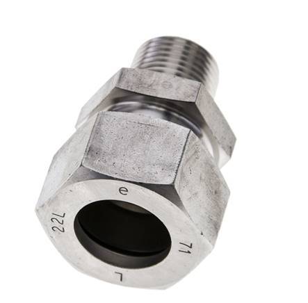 1/2'' NPT Male x 22L Stainless steel Straight Cutting Ring 160 Bar DIN 2353