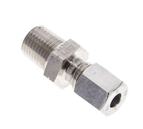 1/4'' NPT Male x 6L Stainless steel Straight Cutting Ring 315 Bar DIN 2353