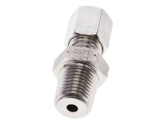 1/4'' NPT Male x 6L Stainless steel Straight Cutting Ring 315 Bar DIN 2353