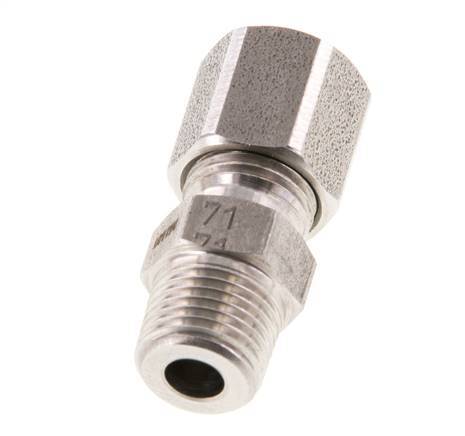 R 1/8'' Male x 6LL Stainless steel Straight Cutting Ring 100 Bar DIN 2353