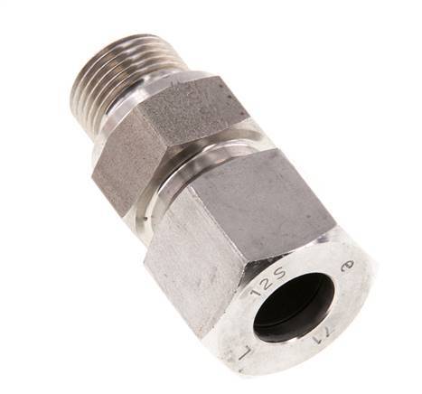 G 3/8'' Male x 12S Stainless steel Straight Cutting Ring 630 Bar DIN 2353