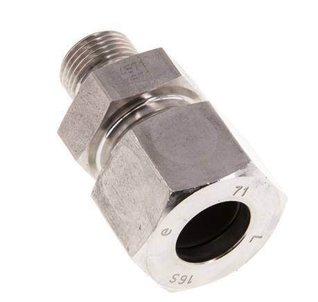 G 3/8'' Male x 16S Stainless steel Straight Cutting Ring 400 Bar DIN 2353