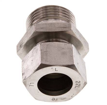 G 1'' Male x 22L Stainless steel Straight Cutting Ring 160 Bar DIN 2353