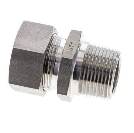 1'' NPT Male x 28L Stainless steel Straight Cutting Ring 160 Bar DIN 2353