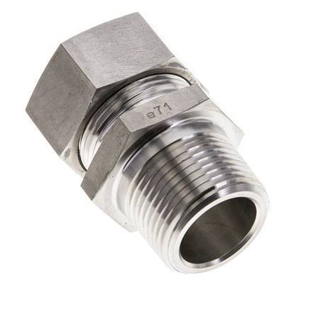 1'' NPT Male x 28L Stainless steel Straight Cutting Ring 160 Bar DIN 2353